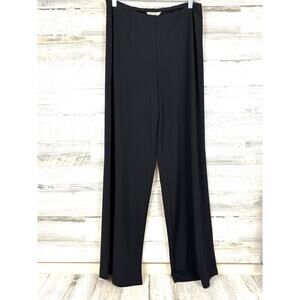 Talbots Womens M Black Lightweight Flat Front Wide Leg Dress Trouser Pants Work